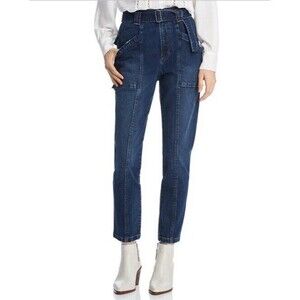 Rebecca Taylor La Vie Jeans Elodie High Waist Belted Chic Preppy Casual Size 28